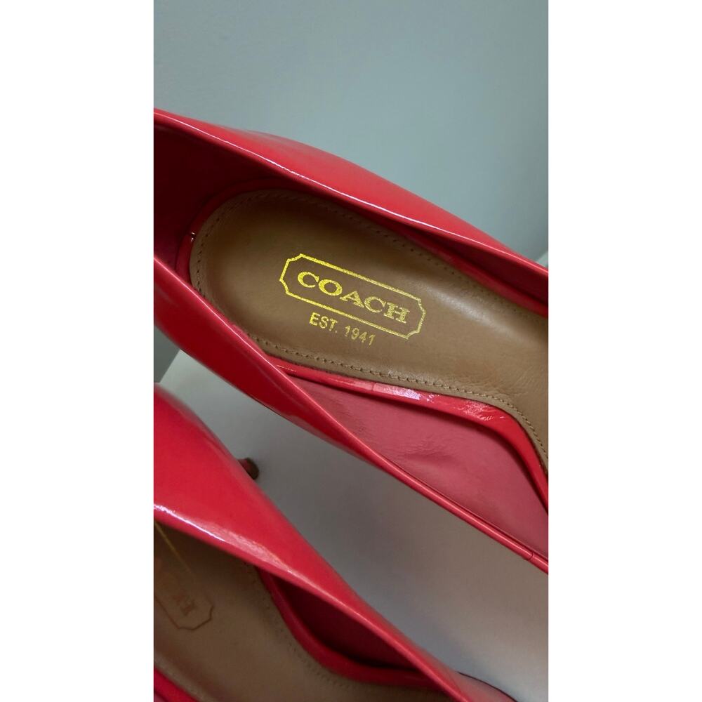 Coach Coral Patent Leather Pumps Women’s Size 7.5B Stiletto Heels Classic - Picture 3 of 16